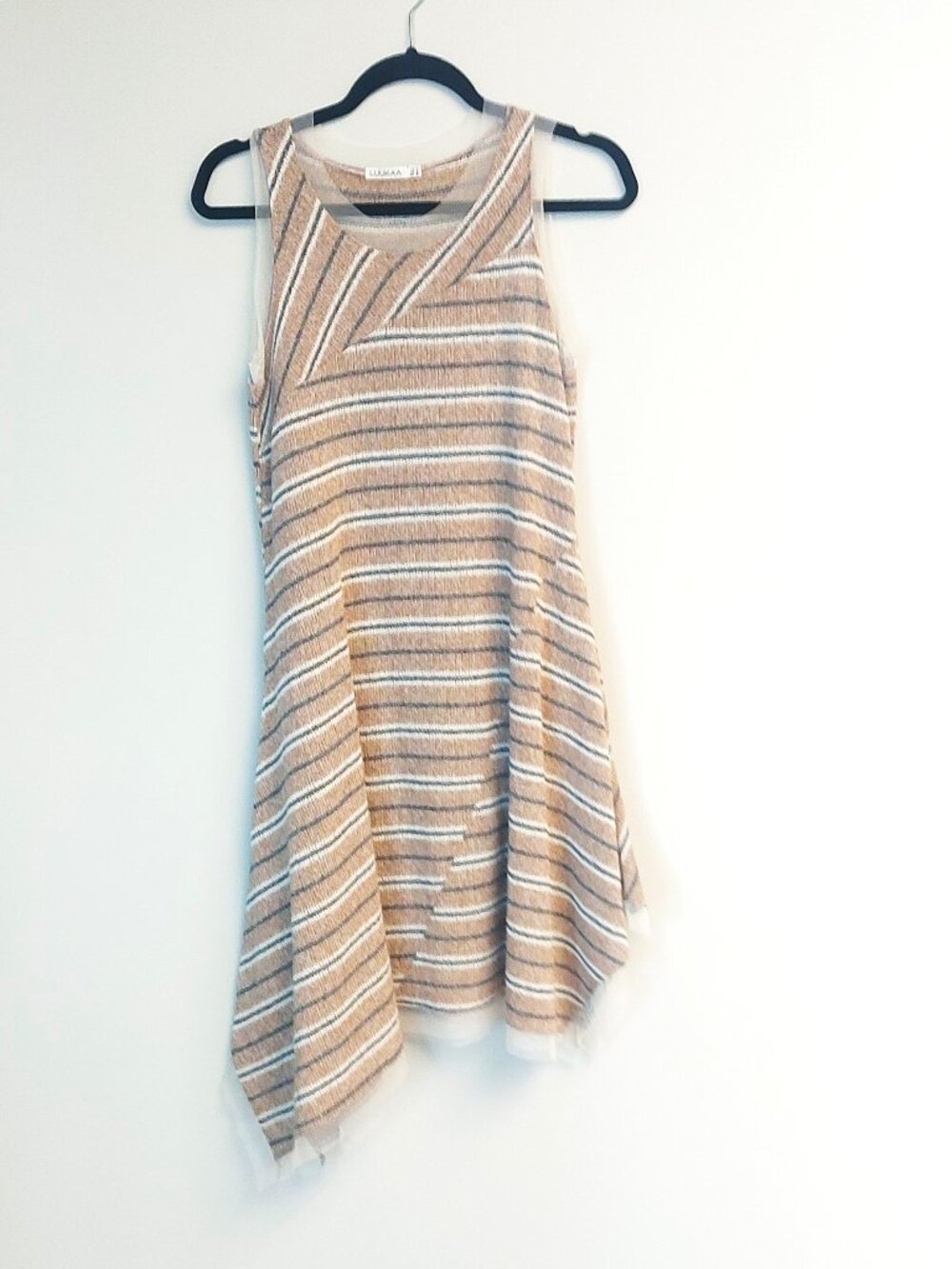 Luukaa Striped Cotton Blend Dress with Sheer Trim & Bonus - Size 1 (US S)